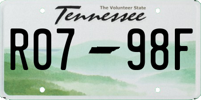 TN license plate R0798F