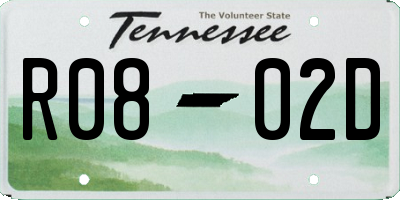TN license plate R0802D