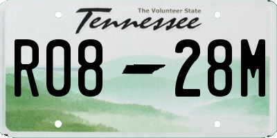 TN license plate R0828M