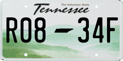 TN license plate R0834F