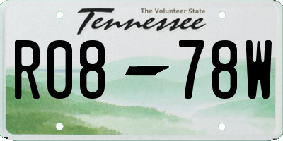 TN license plate R0878W