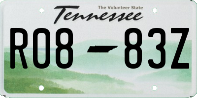 TN license plate R0883Z