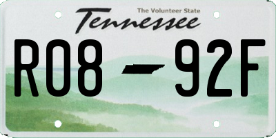 TN license plate R0892F