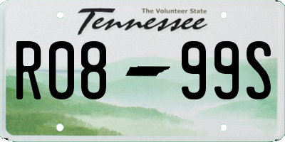 TN license plate R0899S