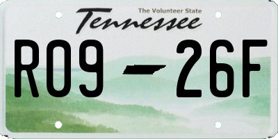 TN license plate R0926F