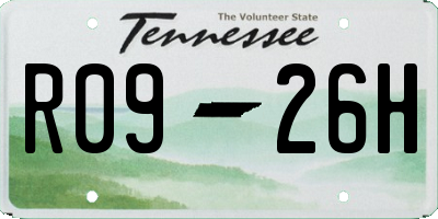 TN license plate R0926H