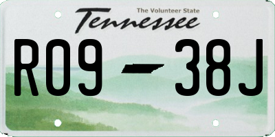 TN license plate R0938J
