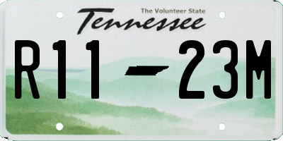 TN license plate R1123M