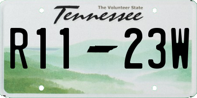 TN license plate R1123W