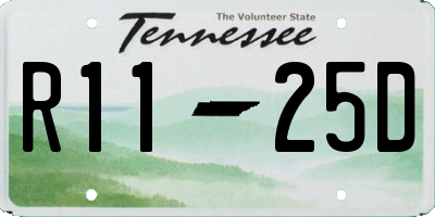 TN license plate R1125D