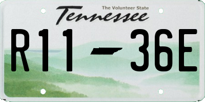 TN license plate R1136E