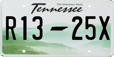 TN license plate R1325X