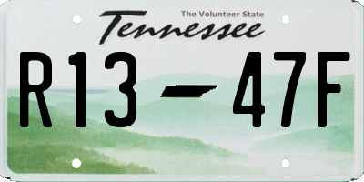 TN license plate R1347F