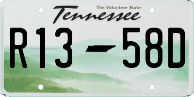 TN license plate R1358D