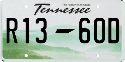 TN license plate R1360D
