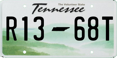 TN license plate R1368T