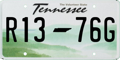TN license plate R1376G
