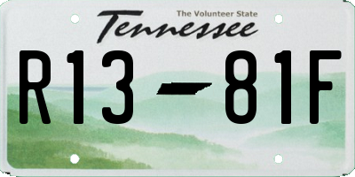TN license plate R1381F