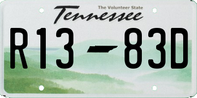 TN license plate R1383D