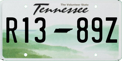 TN license plate R1389Z
