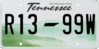 TN license plate R1399W