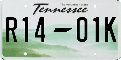 TN license plate R1401K