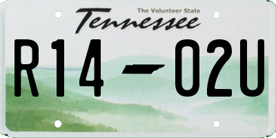 TN license plate R1402U
