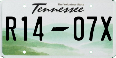 TN license plate R1407X