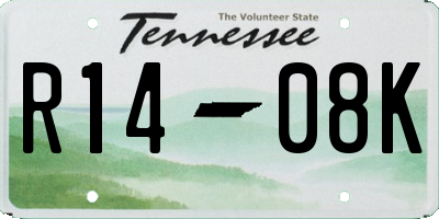 TN license plate R1408K