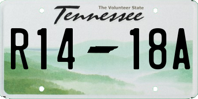TN license plate R1418A