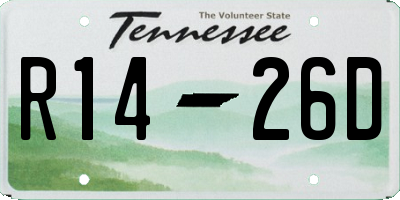 TN license plate R1426D