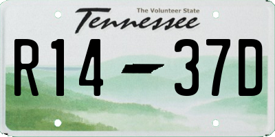 TN license plate R1437D