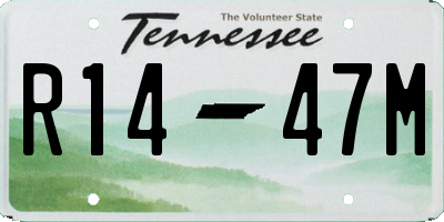 TN license plate R1447M