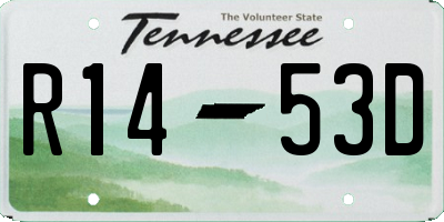 TN license plate R1453D