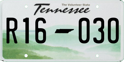TN license plate R1603O