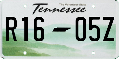 TN license plate R1605Z