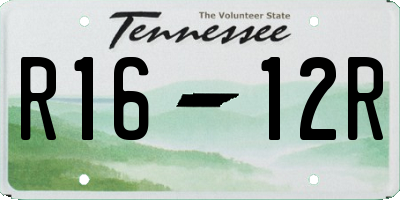 TN license plate R1612R