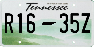 TN license plate R1635Z