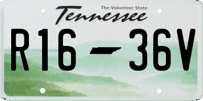 TN license plate R1636V