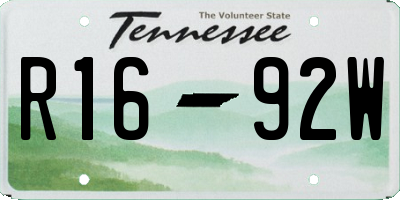 TN license plate R1692W