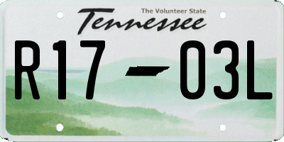 TN license plate R1703L
