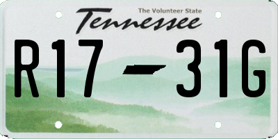 TN license plate R1731G