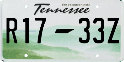 TN license plate R1733Z