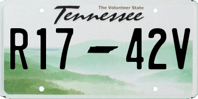 TN license plate R1742V