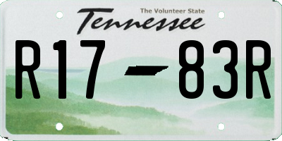 TN license plate R1783R