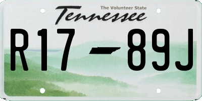 TN license plate R1789J