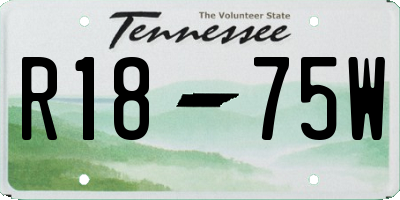 TN license plate R1875W