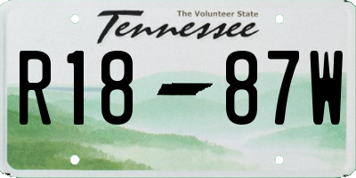 TN license plate R1887W