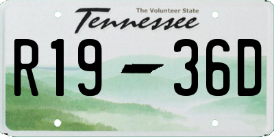 TN license plate R1936D