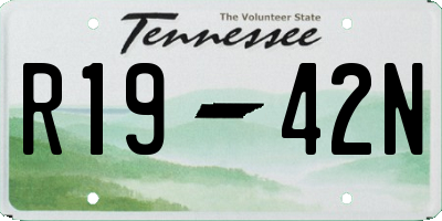 TN license plate R1942N